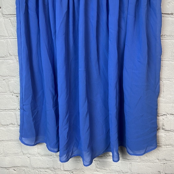 BCX White Lace & Periwinkle Blue Chiffon Dress Juniors Size 3 - Picture 6 of 9